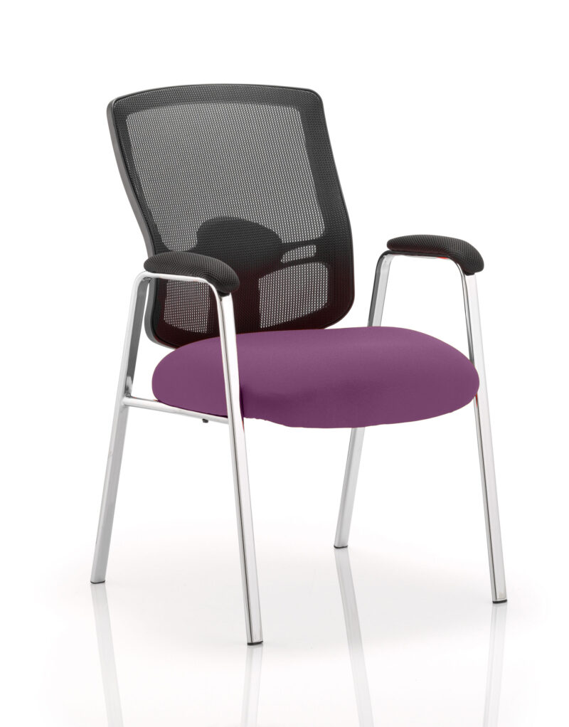 Salem Medium Mesh Back (Straight Leg) Visitor Chair with Arms - Image 16