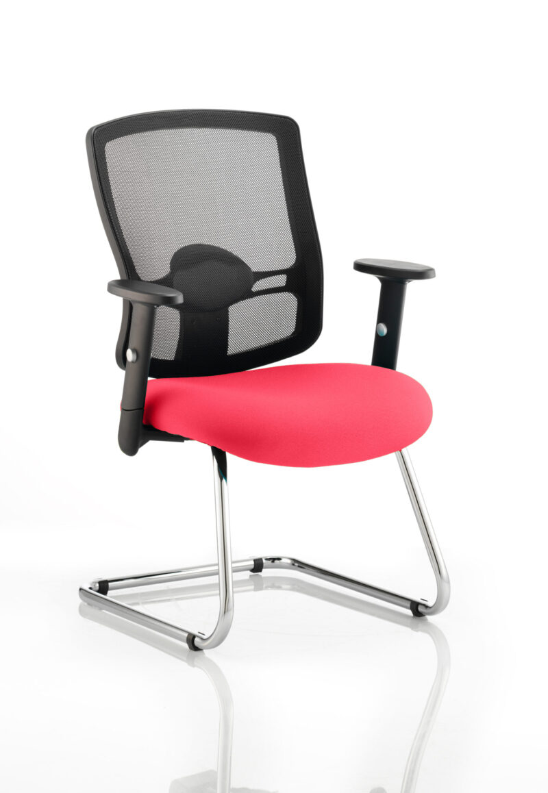 Salem Mesh Back Cantilever Visitor Chair with Arms - Image 9