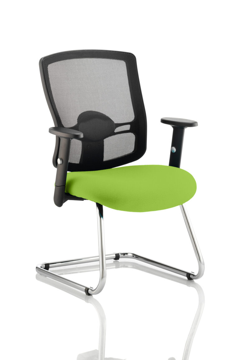 Salem Mesh Back Cantilever Visitor Chair with Arms - Image 10