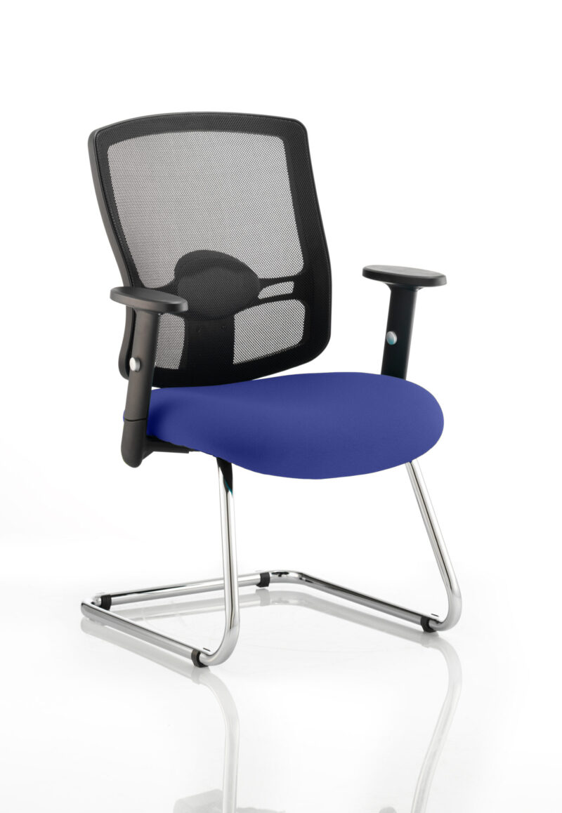 Salem Mesh Back Cantilever Visitor Chair with Arms - Image 11