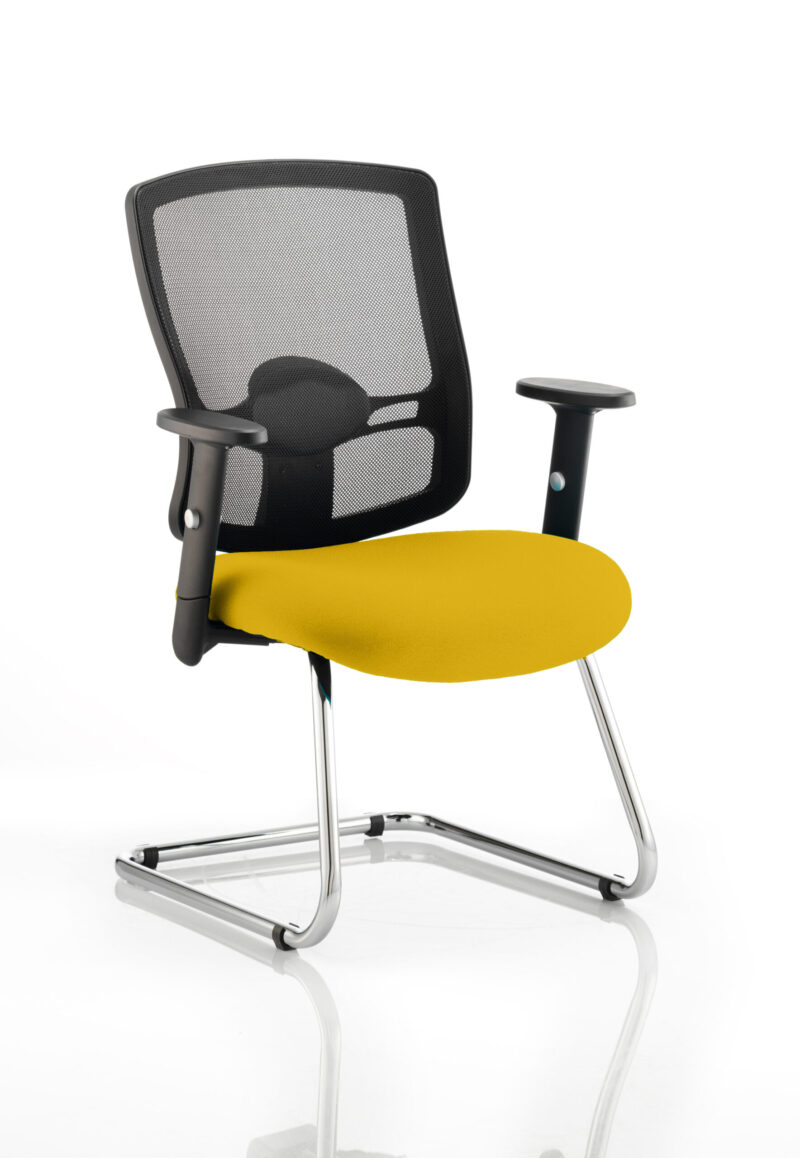 Salem Mesh Back Cantilever Visitor Chair with Arms - Image 13