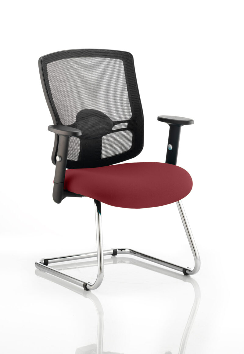 Salem Mesh Back Cantilever Visitor Chair with Arms - Image 14