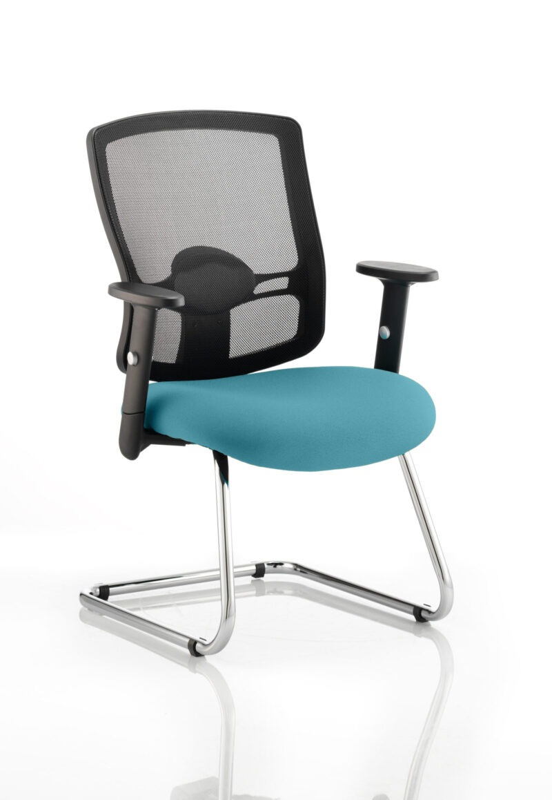 Salem Mesh Back Cantilever Visitor Chair with Arms - Image 15