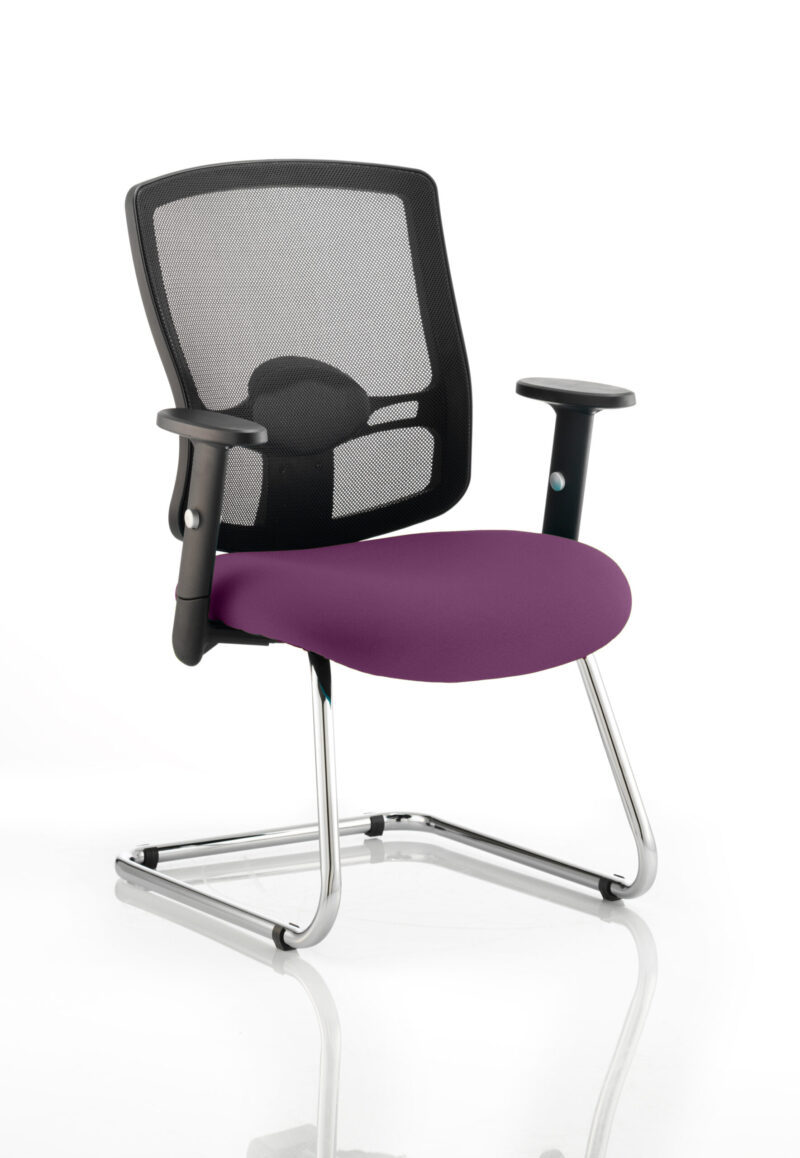 Salem Mesh Back Cantilever Visitor Chair with Arms - Image 16