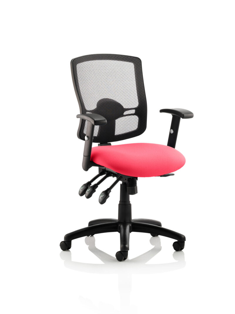 Salem III High Mesh Back Task Operator Office Chair with Arms - Image 9