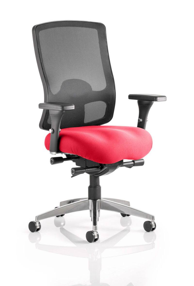 Monarch High Mesh Back Ergonomic Task Operator Office Chair with Arms - Image 9