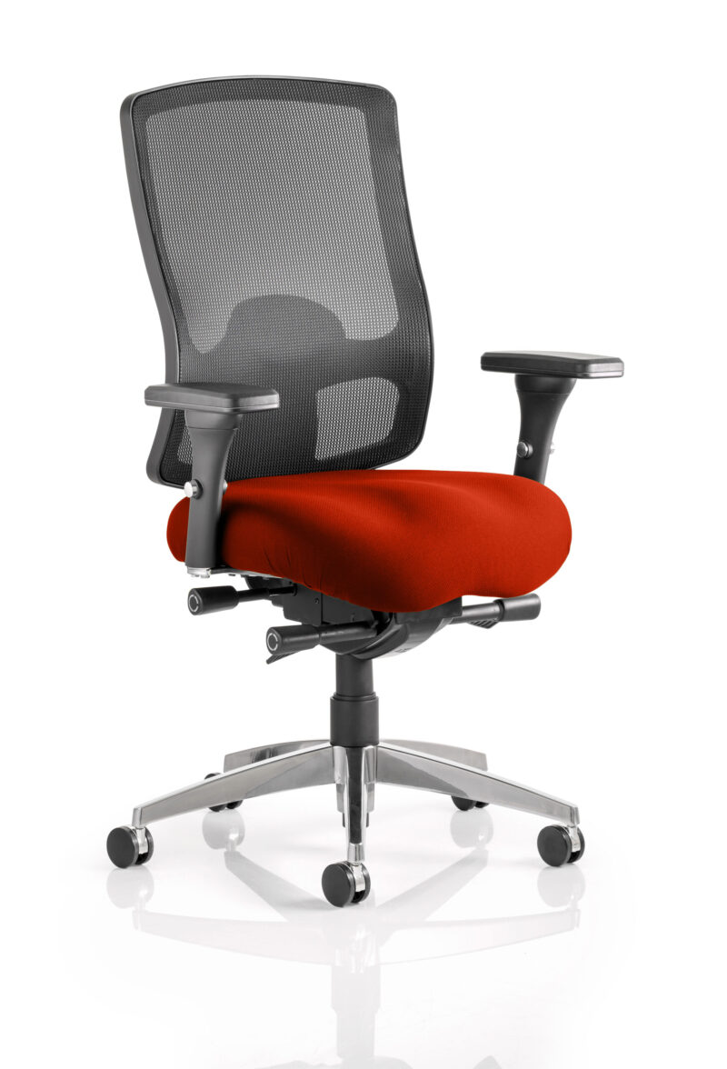 Monarch High Mesh Back Ergonomic Task Operator Office Chair with Arms - Image 12