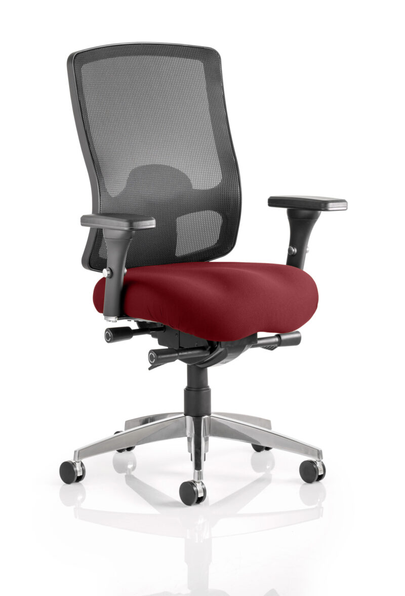 Monarch High Mesh Back Ergonomic Task Operator Office Chair with Arms - Image 14