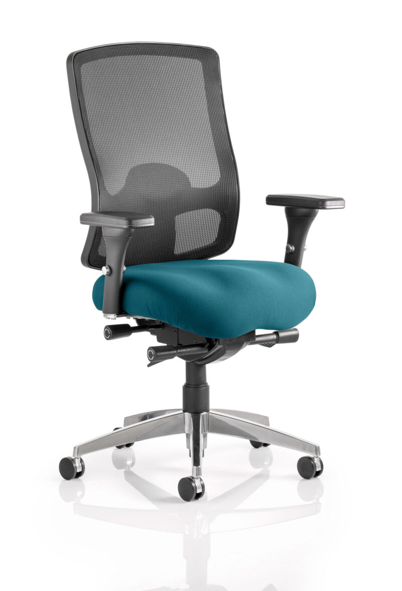 Monarch High Mesh Back Ergonomic Task Operator Office Chair with Arms - Image 15