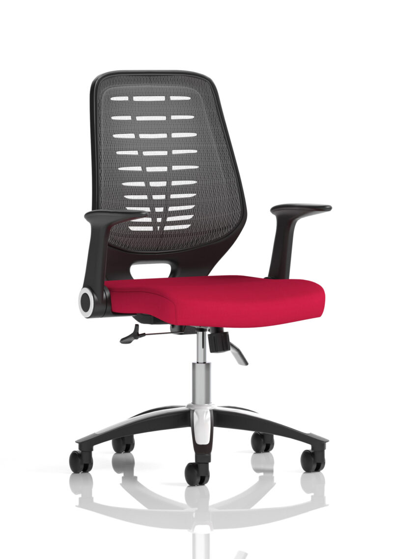 PassPro Medium Mesh Back Task Operator Office Chair with Arms - Image 28