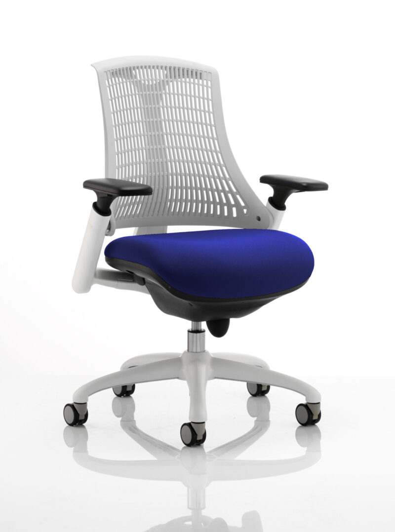 Shift Medium Back White Frame Task Operator Office Chair with Arms - Image 31