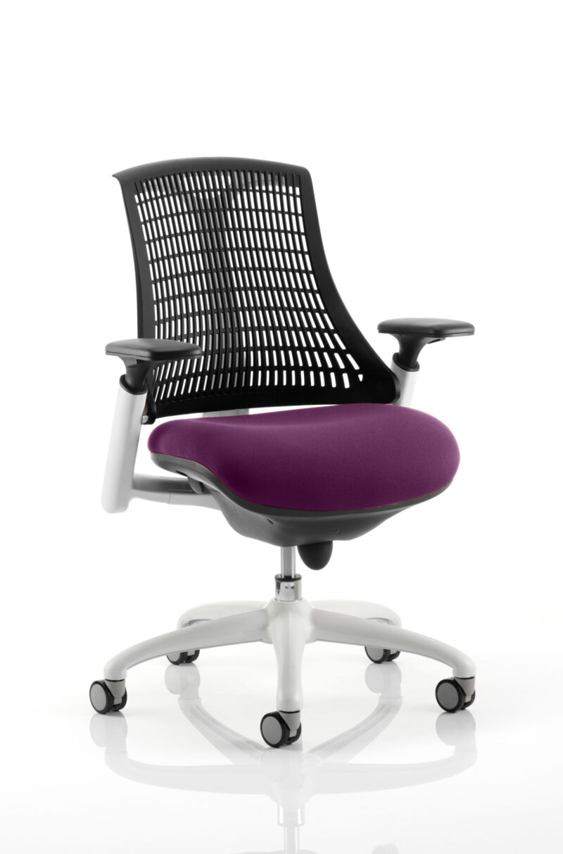 Shift Medium Back White Frame Task Operator Office Chair with Arms - Image 44