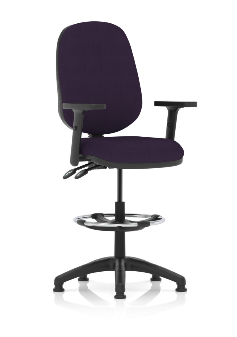 Nova Plus II Task Operator Office Chair with Hi Rise Draughtsman Kit - Image 36