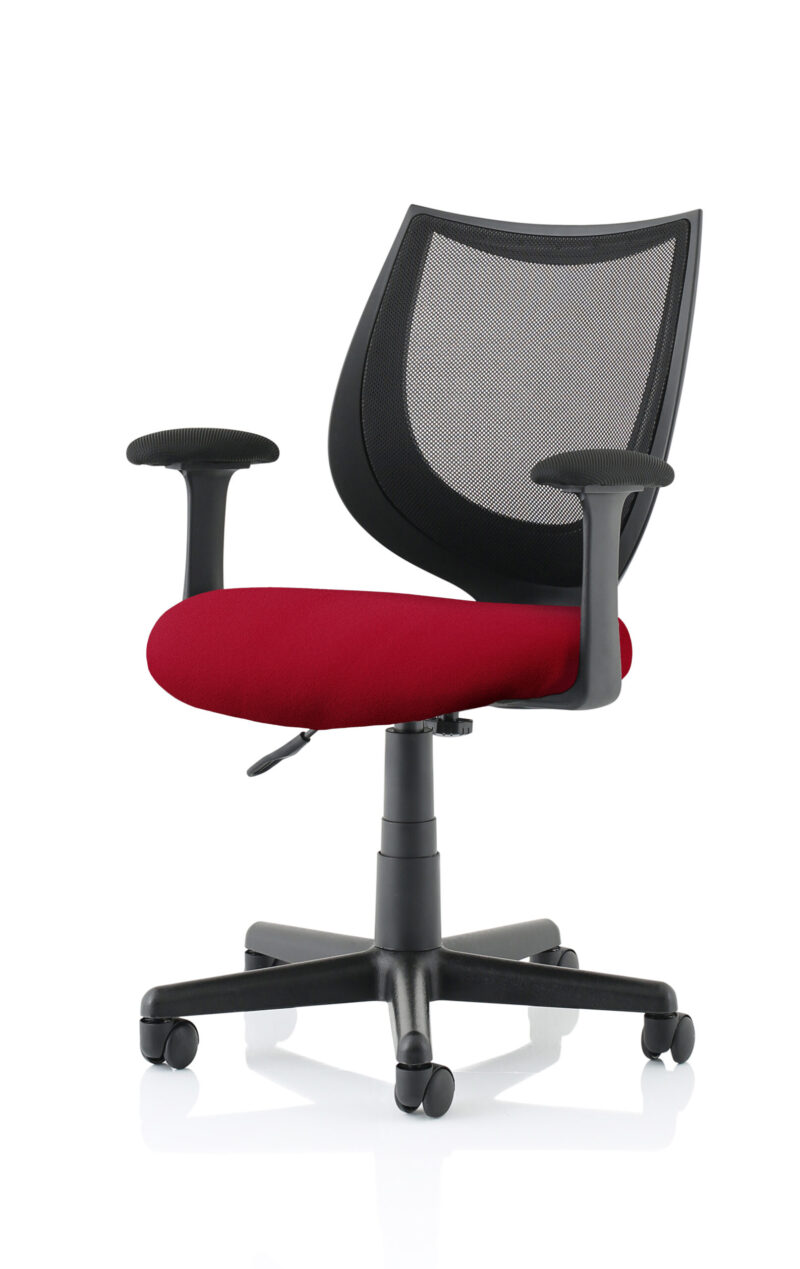 Monarch Medium Back Black Mesh Task Operator Office Chair With Arms - Image 12