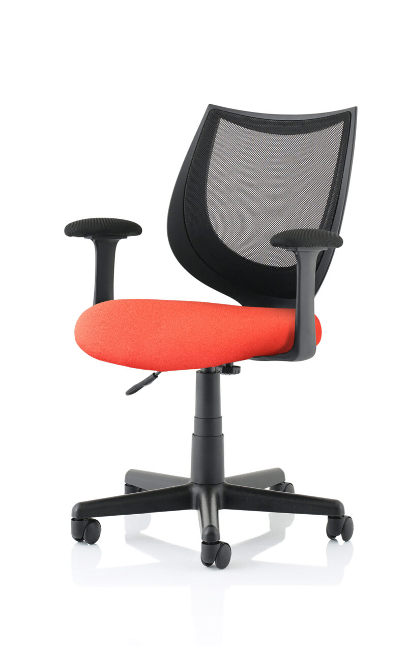Monarch Medium Back Black Mesh Task Operator Office Chair With Arms - Image 13