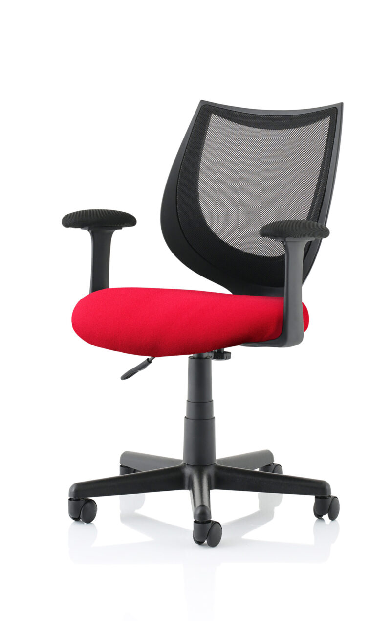 Monarch Medium Back Black Mesh Task Operator Office Chair With Arms - Image 9