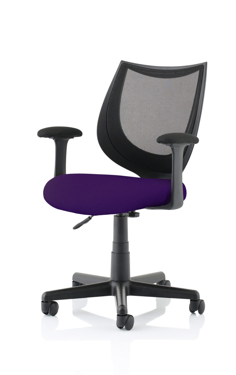 Monarch Medium Back Black Mesh Task Operator Office Chair With Arms - Image 14