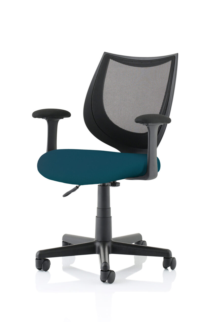 Monarch Medium Back Black Mesh Task Operator Office Chair With Arms - Image 15