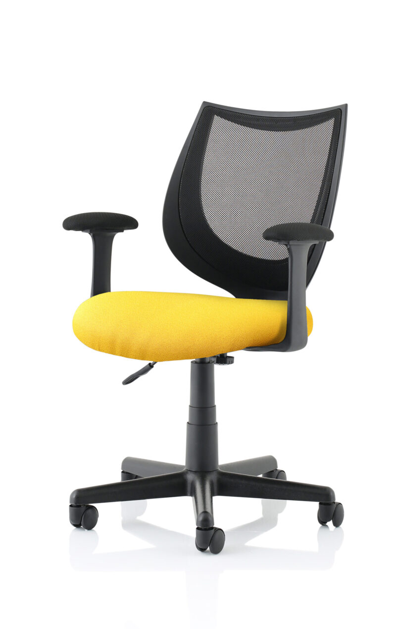 Monarch Medium Back Black Mesh Task Operator Office Chair With Arms - Image 16