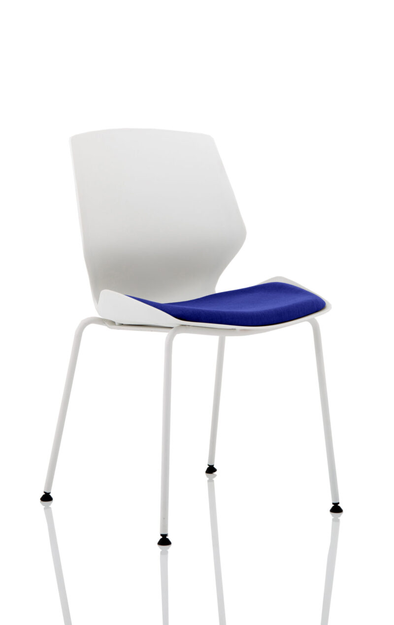 Verona White Frame Fabric Seat Visitor Chair - Image 9