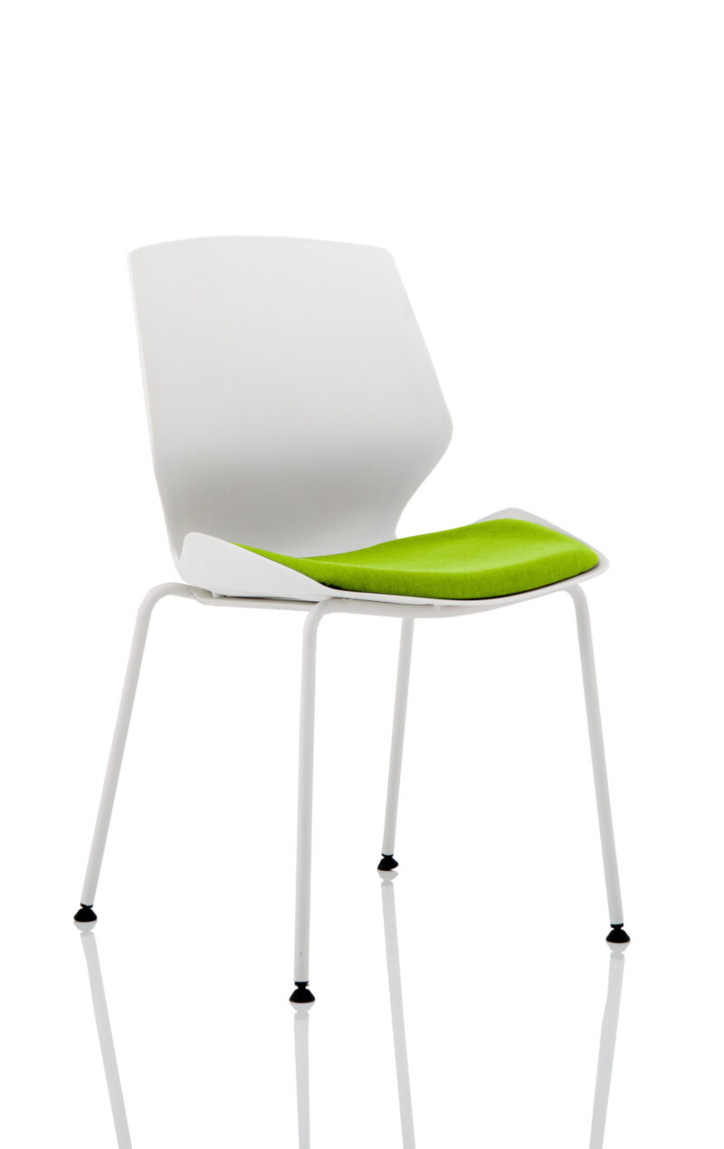 Verona White Frame Fabric Seat Visitor Chair - Image 10