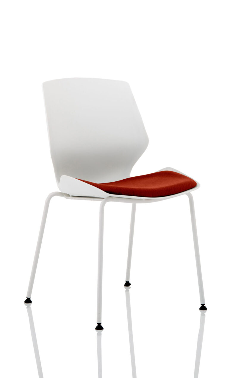 Verona White Frame Fabric Seat Visitor Chair - Image 11