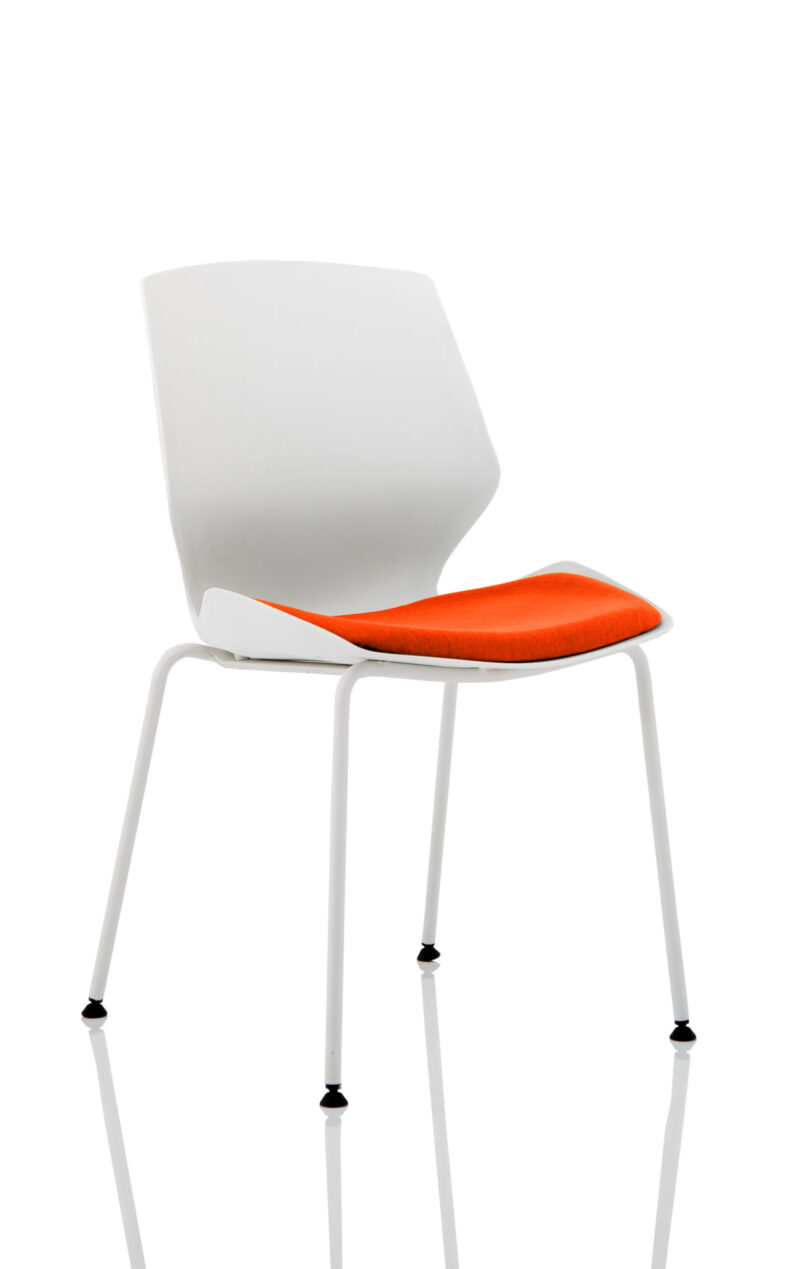 Verona White Frame Fabric Seat Visitor Chair - Image 12