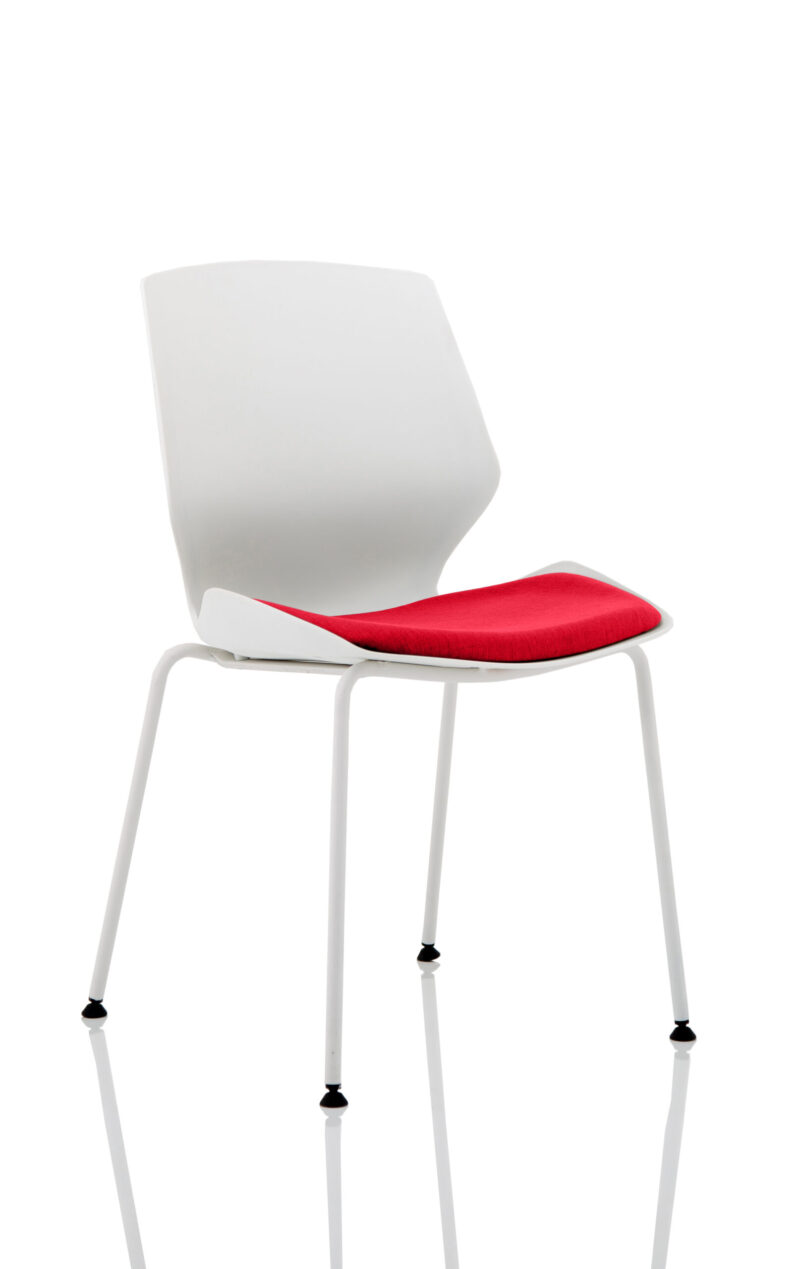 Verona White Frame Fabric Seat Visitor Chair - Image 13