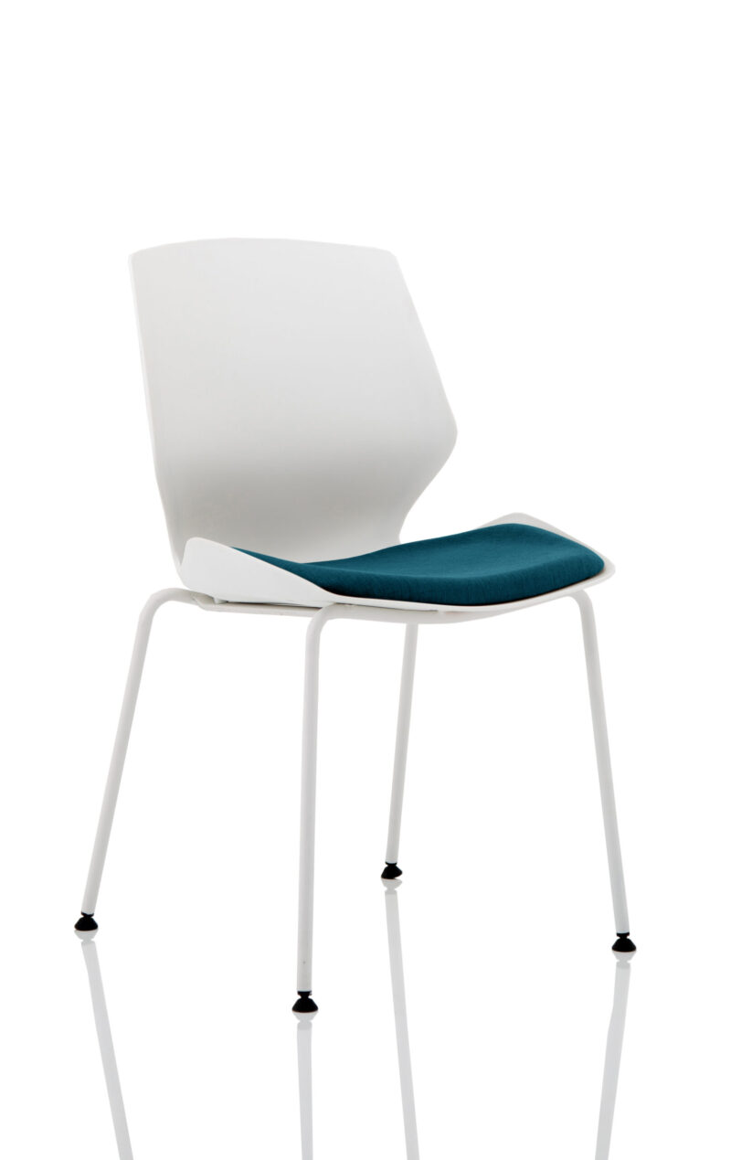 Verona White Frame Fabric Seat Visitor Chair - Image 15