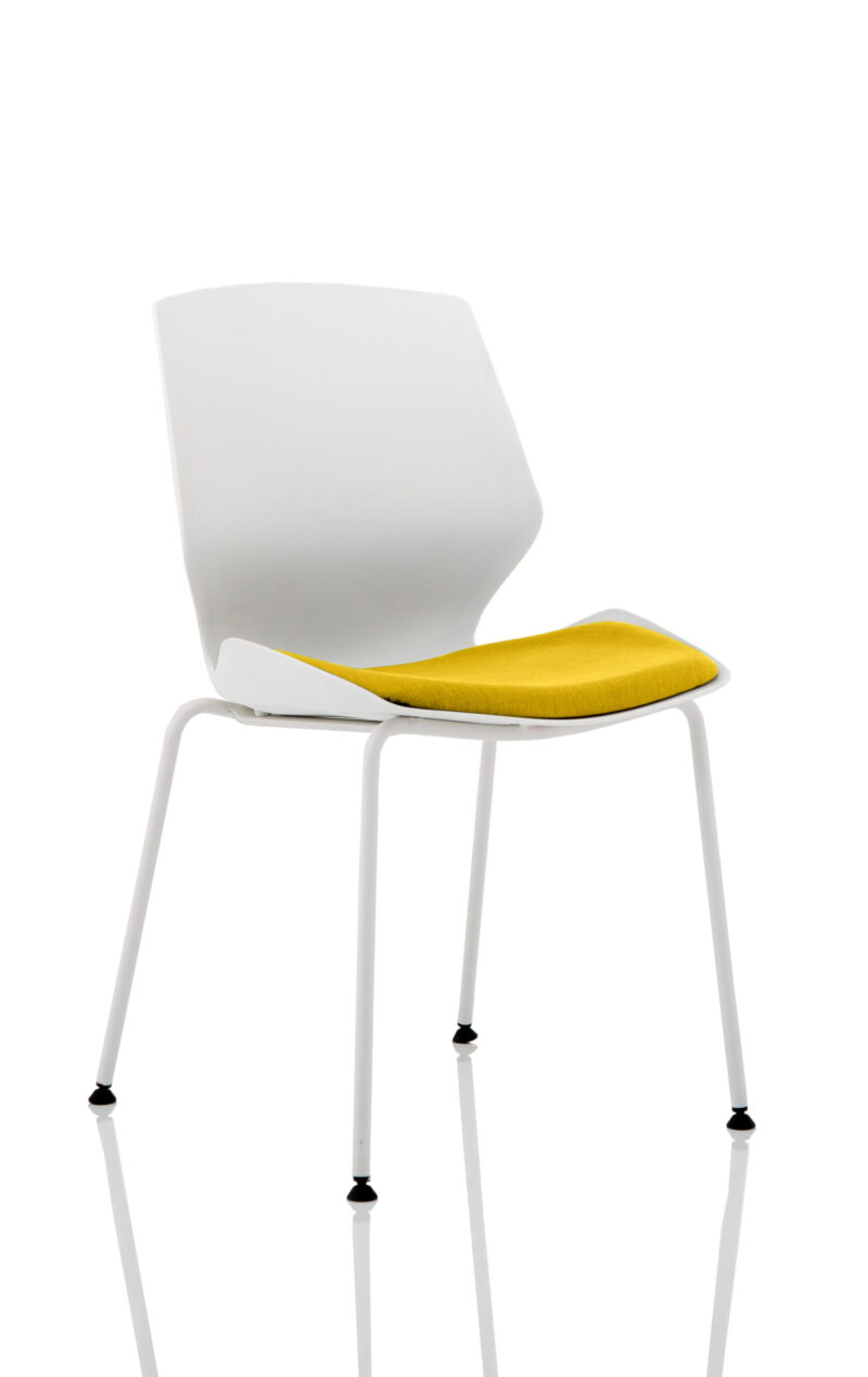 Verona White Frame Fabric Seat Visitor Chair - Image 16