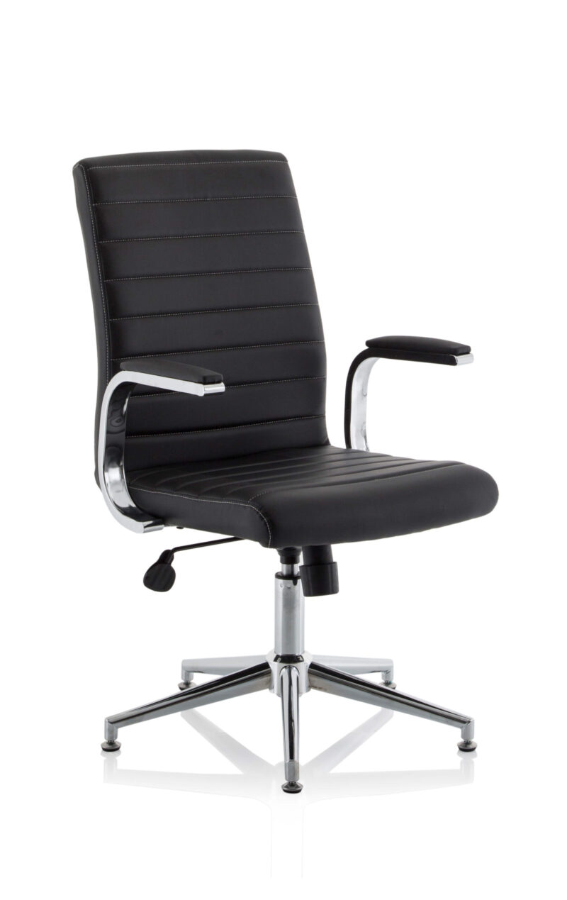 Cain Medium Back Leather Executive Office Chair with Arms - Image 8