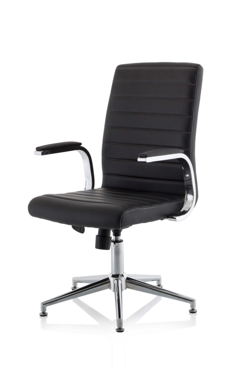 Cain Medium Back Leather Executive Office Chair with Arms - Image 10
