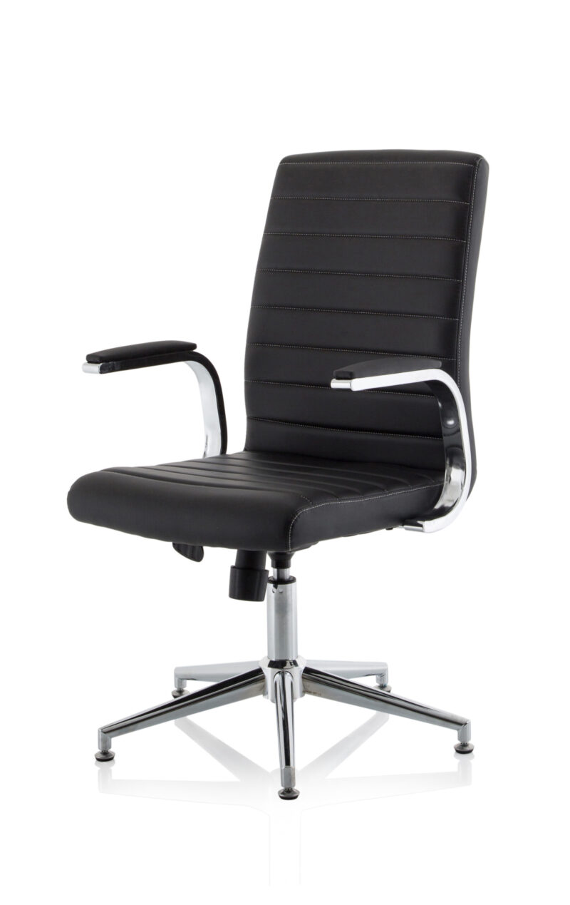 Cain Medium Back Leather Executive Office Chair with Arms - Image 36
