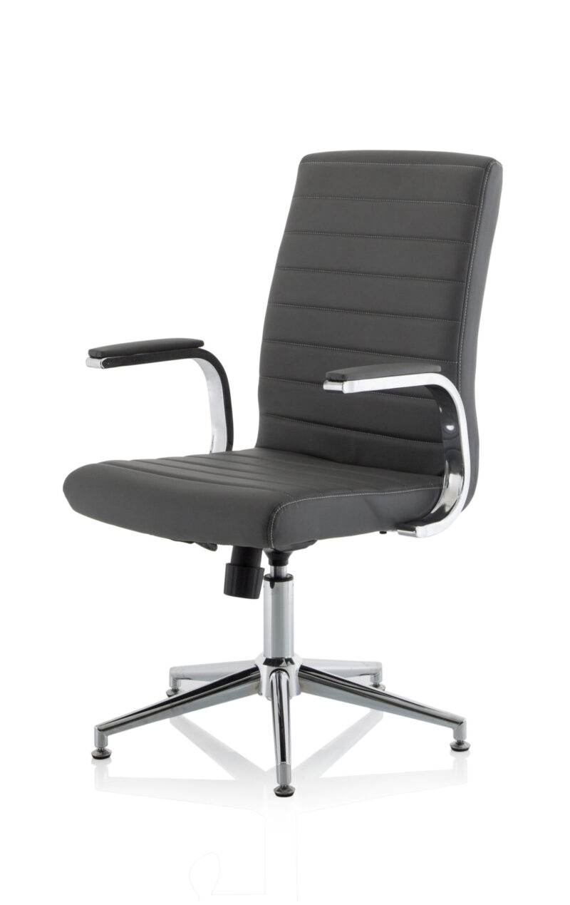 Cain Medium Back Leather Executive Office Chair with Arms - Image 46