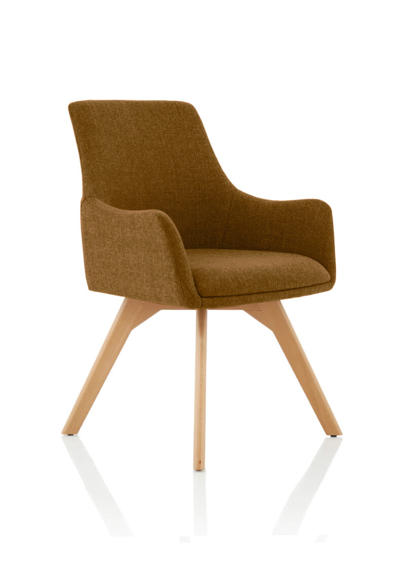 Maria Grey Fabric Wooden Leg Visitor Chair - Image 7