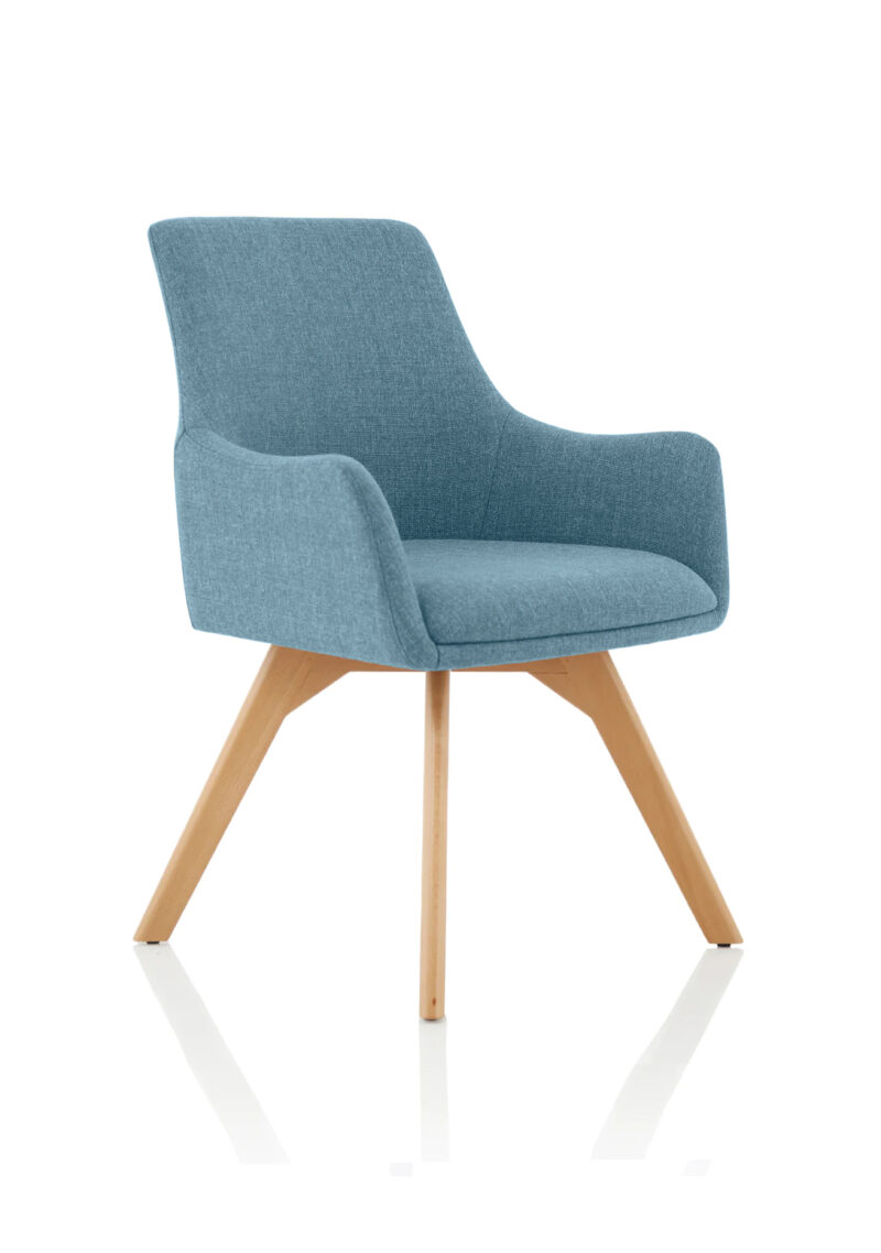 Maria Grey Fabric Wooden Leg Visitor Chair - Image 8
