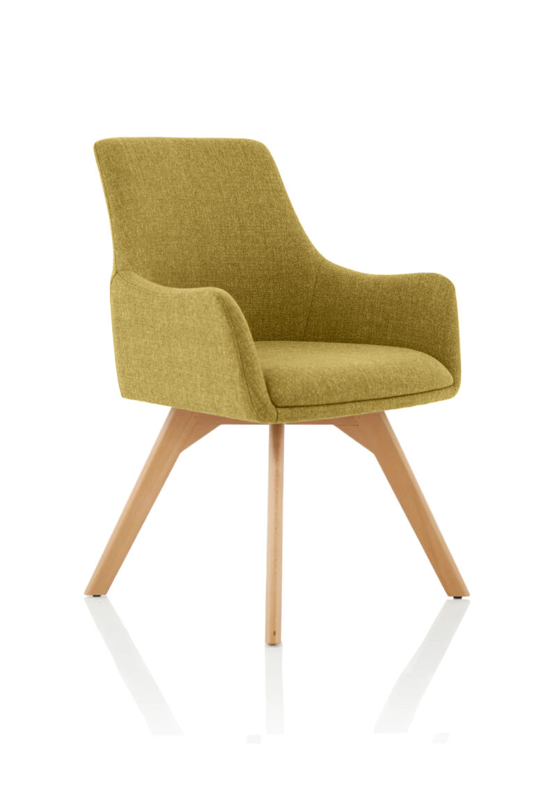 Maria Grey Fabric Wooden Leg Visitor Chair - Image 9