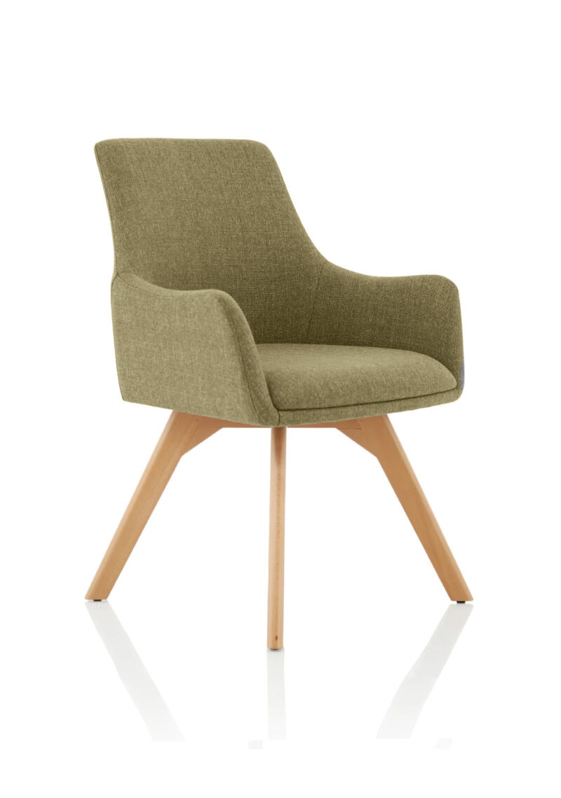 Maria Grey Fabric Wooden Leg Visitor Chair - Image 10