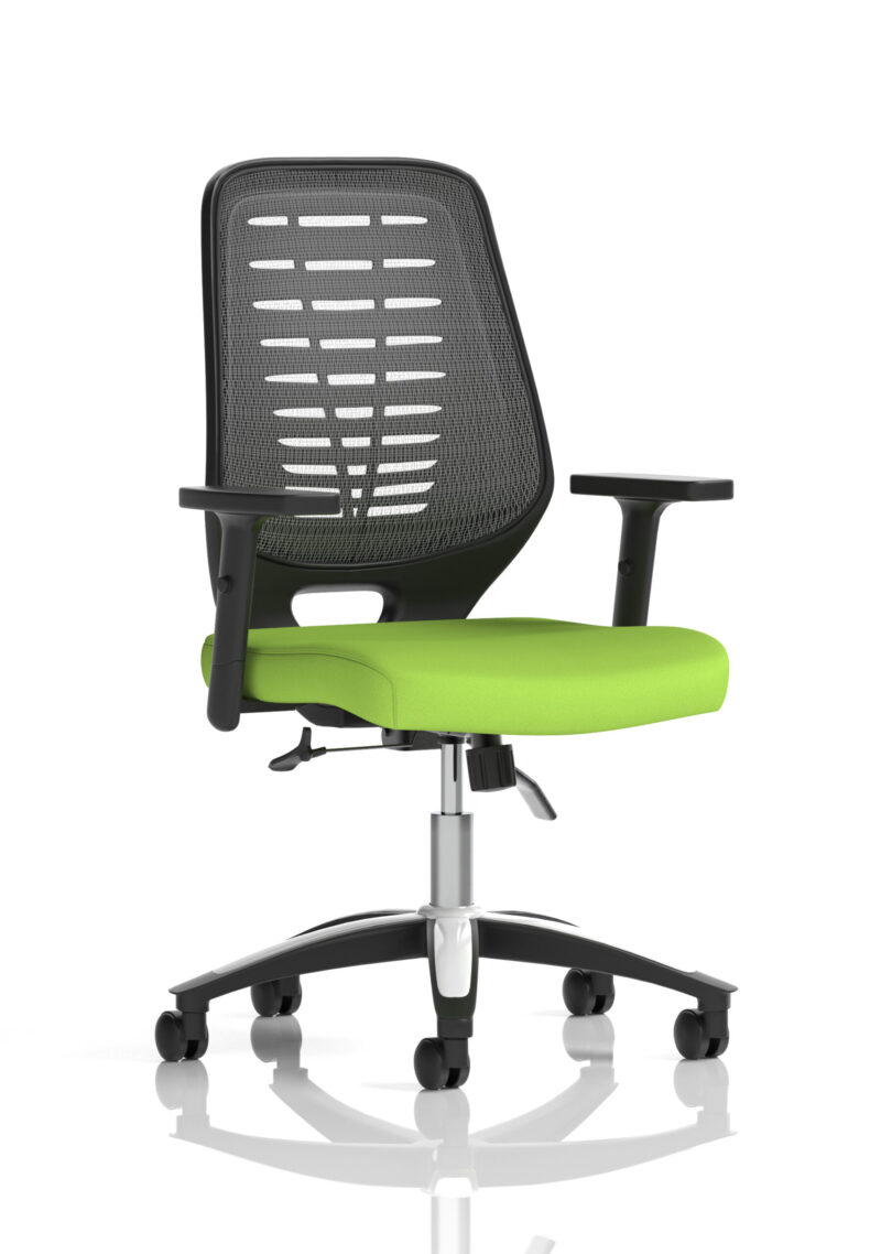PassPro Medium Mesh Back Task Operator Office Chair with Arms - Image 31