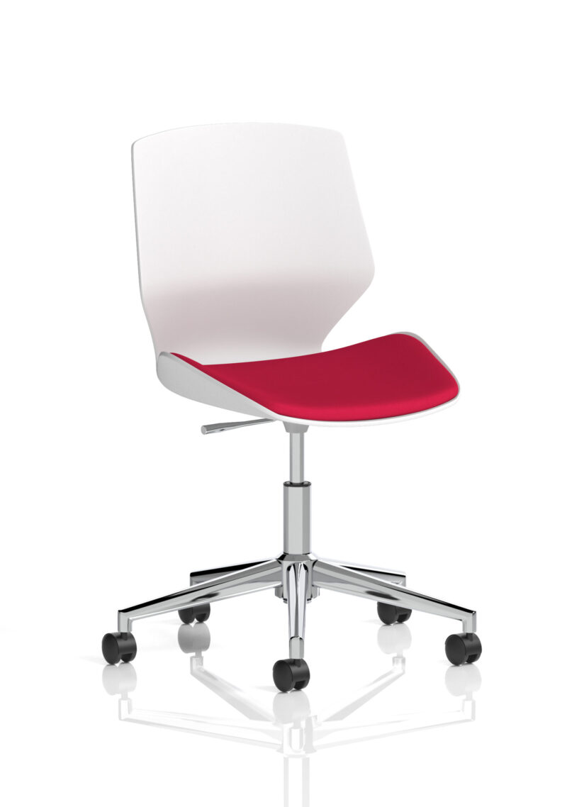 Verona 5 Star Base White Frame Fabric Visitor Chair - Image 9