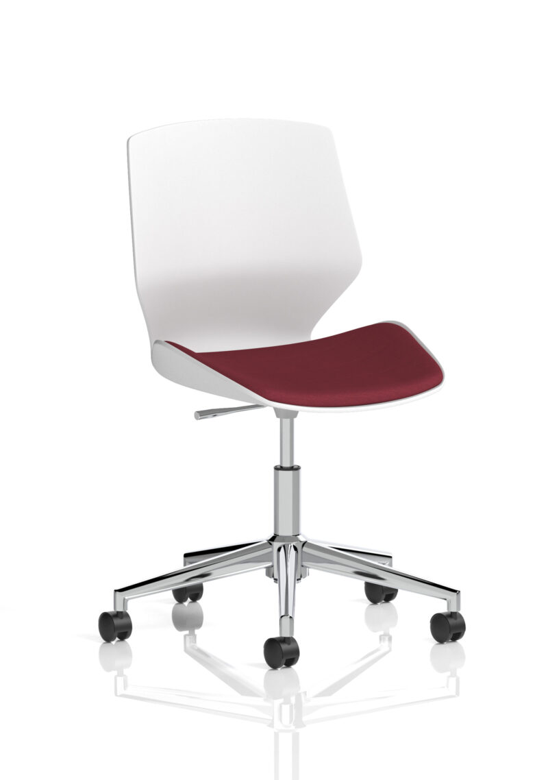 Verona 5 Star Base White Frame Fabric Visitor Chair - Image 10