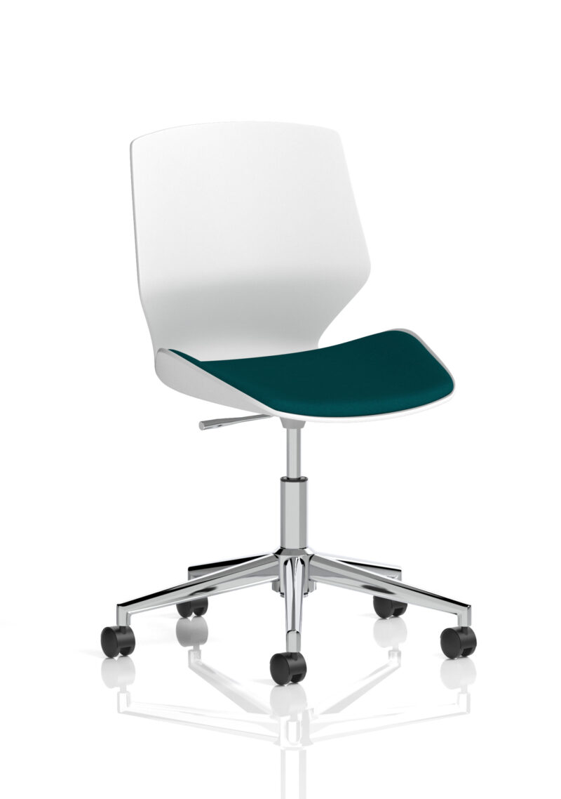 Verona 5 Star Base White Frame Fabric Visitor Chair - Image 11