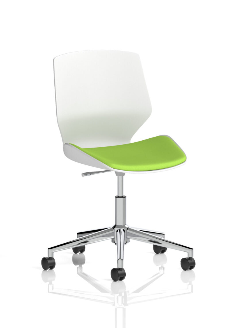 Verona 5 Star Base White Frame Fabric Visitor Chair - Image 12