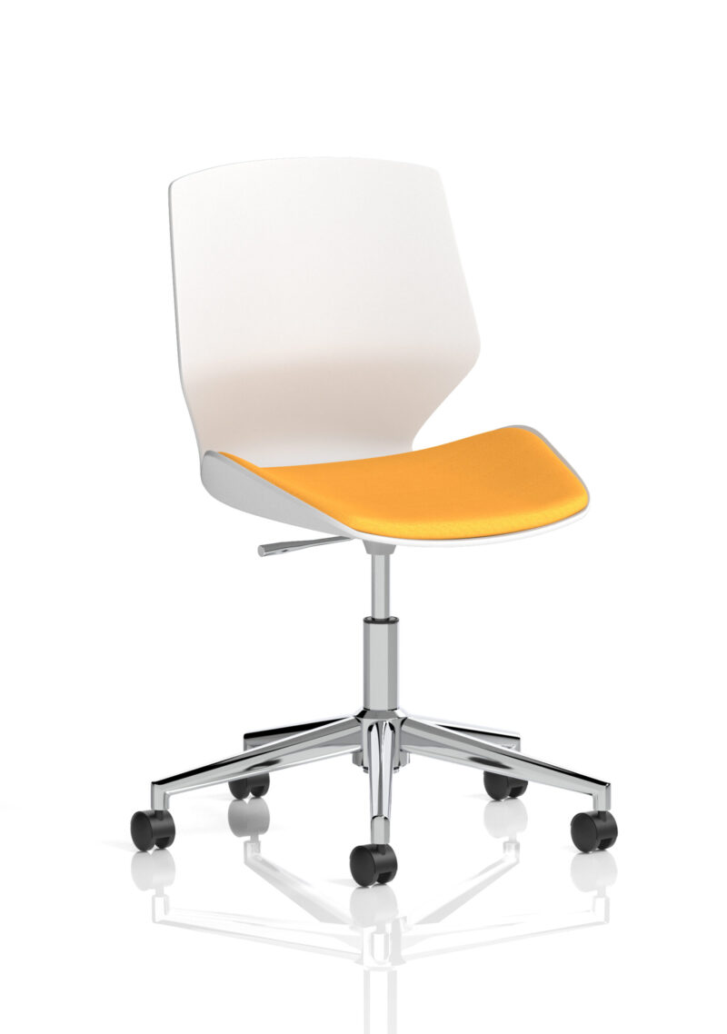 Verona 5 Star Base White Frame Fabric Visitor Chair - Image 13