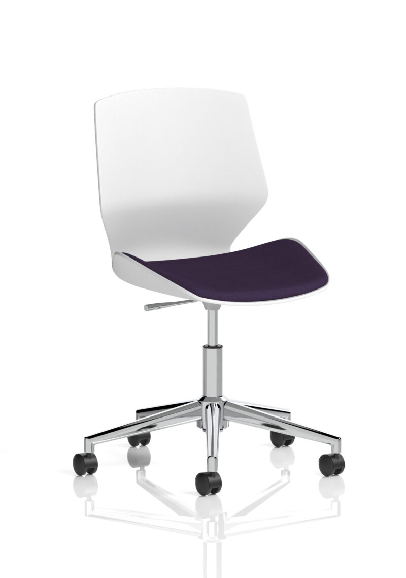 Verona 5 Star Base White Frame Fabric Visitor Chair - Image 16