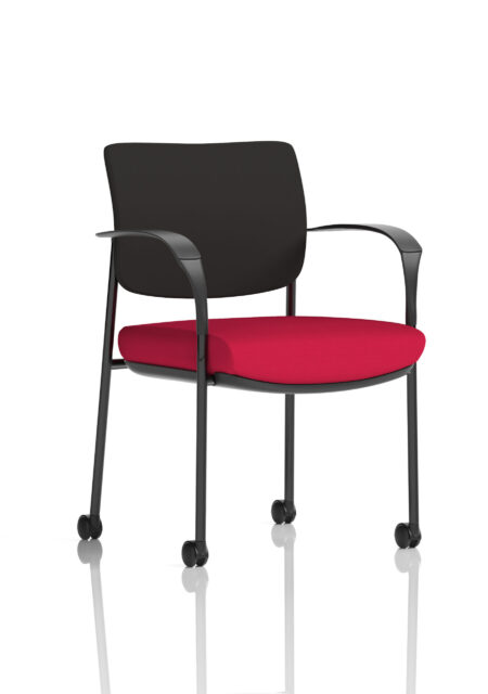 Cambridge Deluxe Medium Back Visitor Office Chair with Arms with Castors
