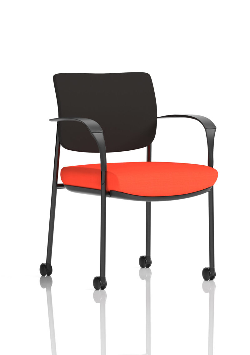 Cambridge Deluxe Medium Back Visitor Office Chair with Arms with Castors - Image 7