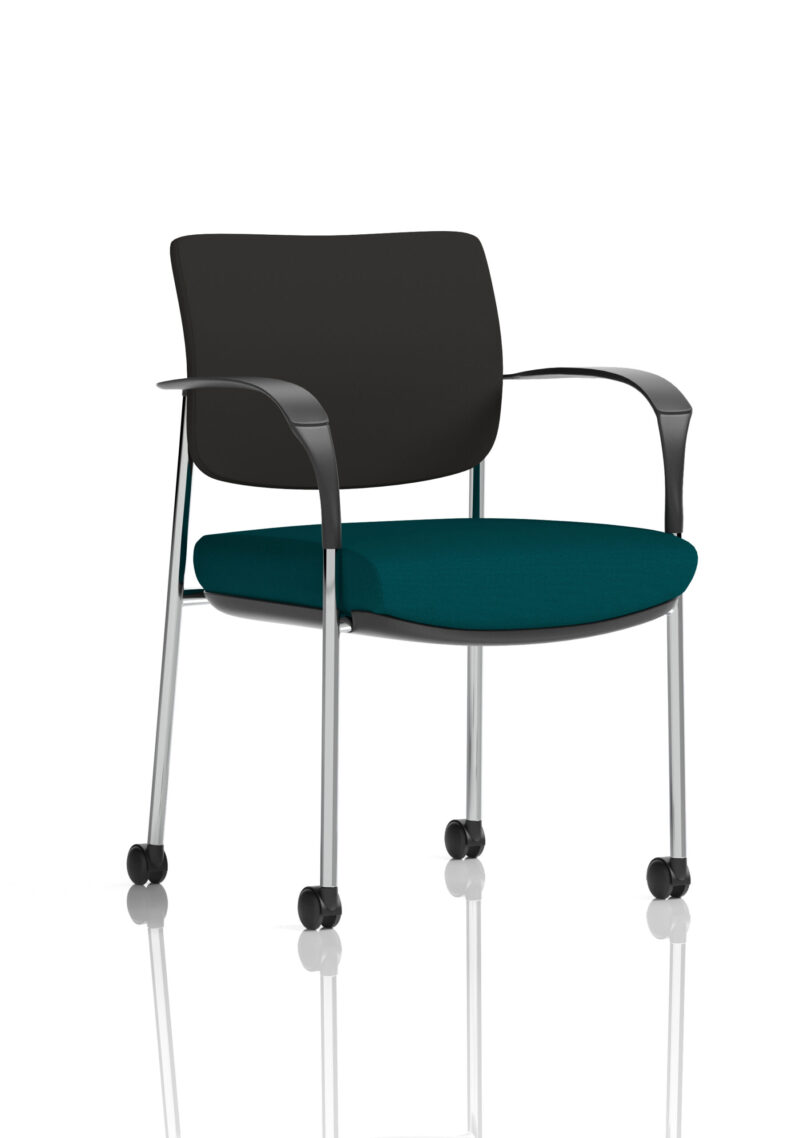 Cambridge Deluxe Medium Back Visitor Office Chair with Arms with Castors - Image 11