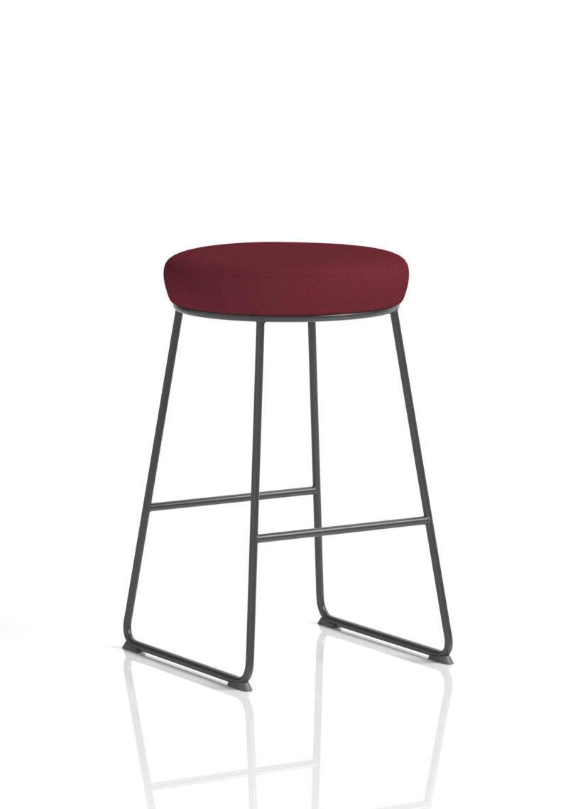 Genoa Black Frame Fabric Seat Stool Chair - Image 5