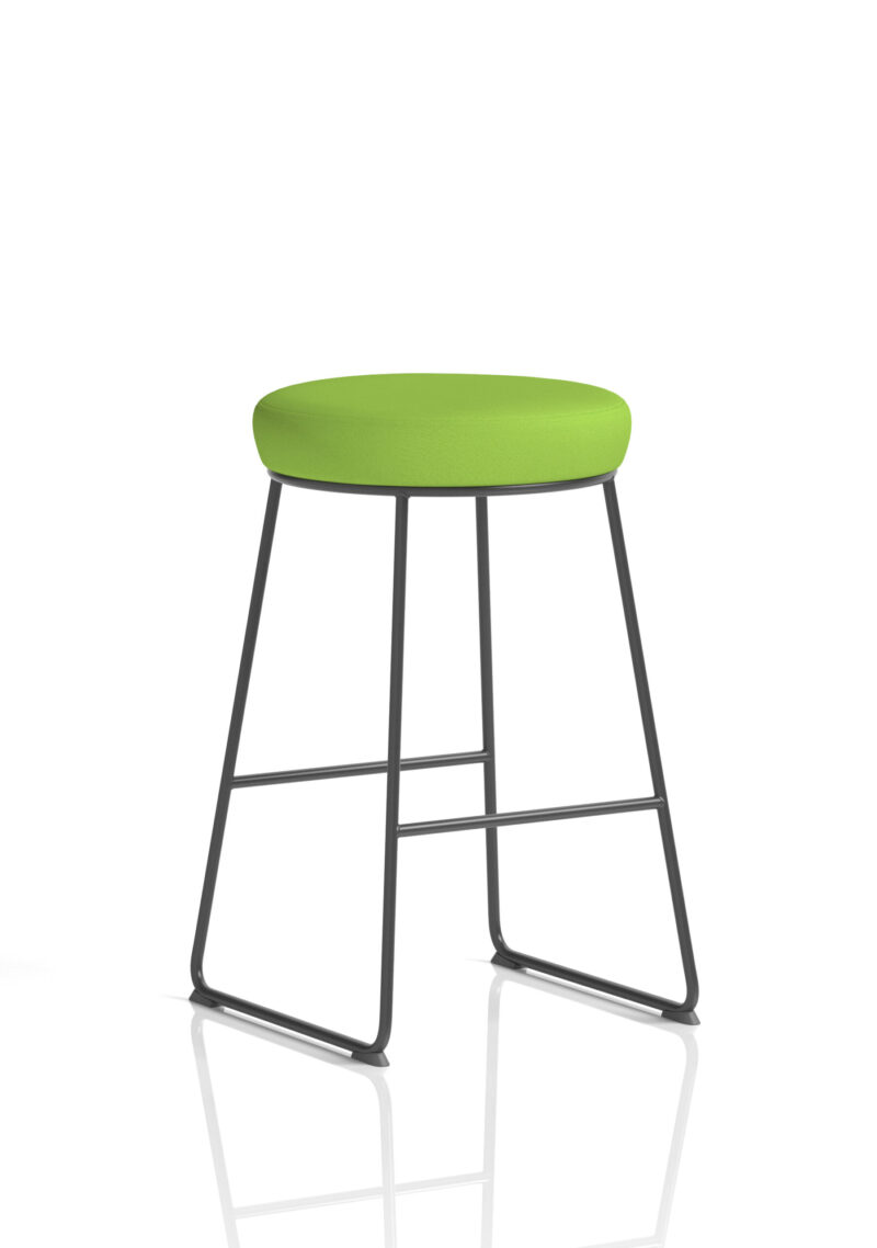 Genoa Black Frame Fabric Seat Stool Chair - Image 7